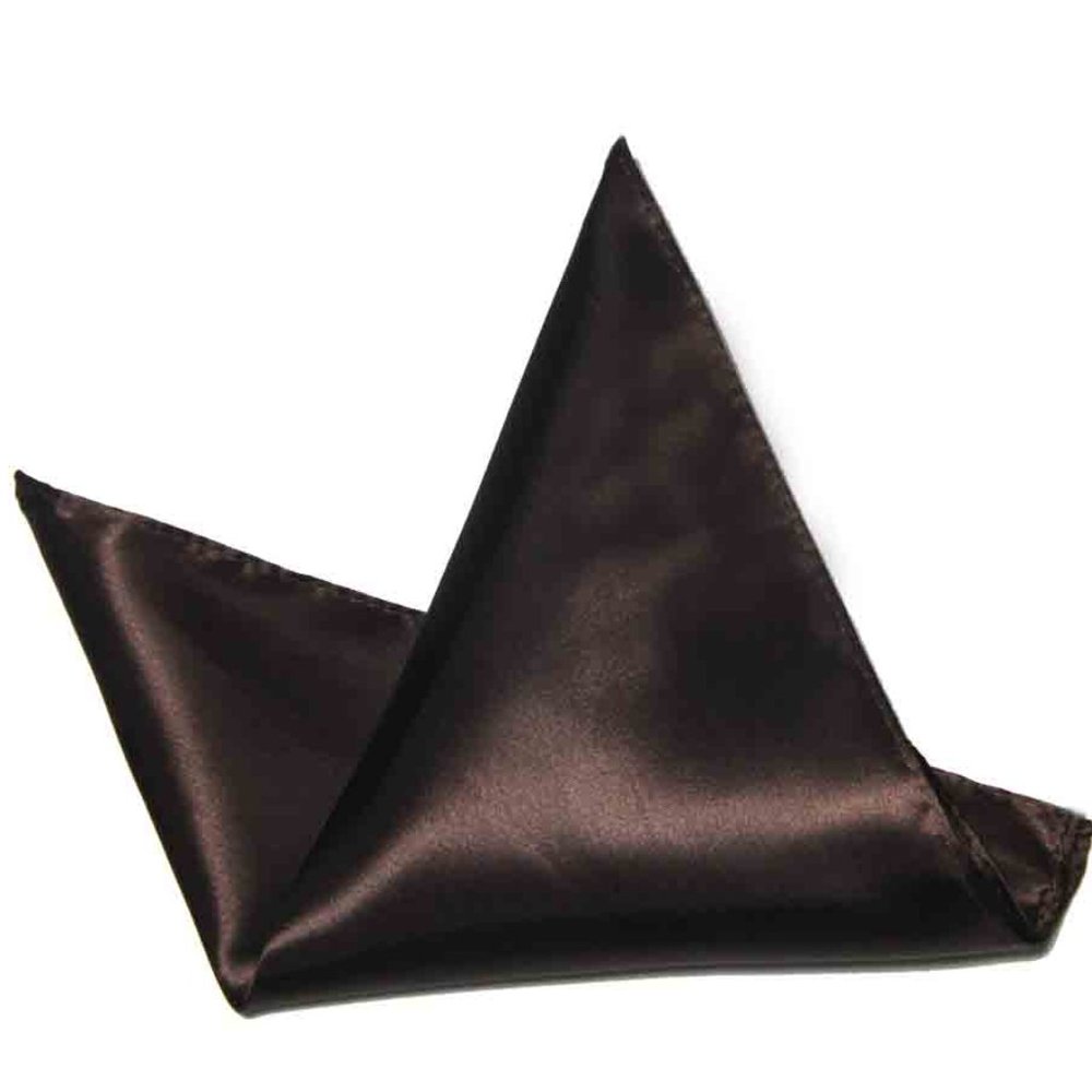 Eksel Pocket Square Chocolate Brown Silk Blend Men's